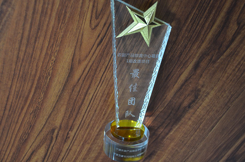 奉化方橋農(nóng)副鋼膜結(jié)構(gòu)雨棚工程榮獲最佳團(tuán)隊獎