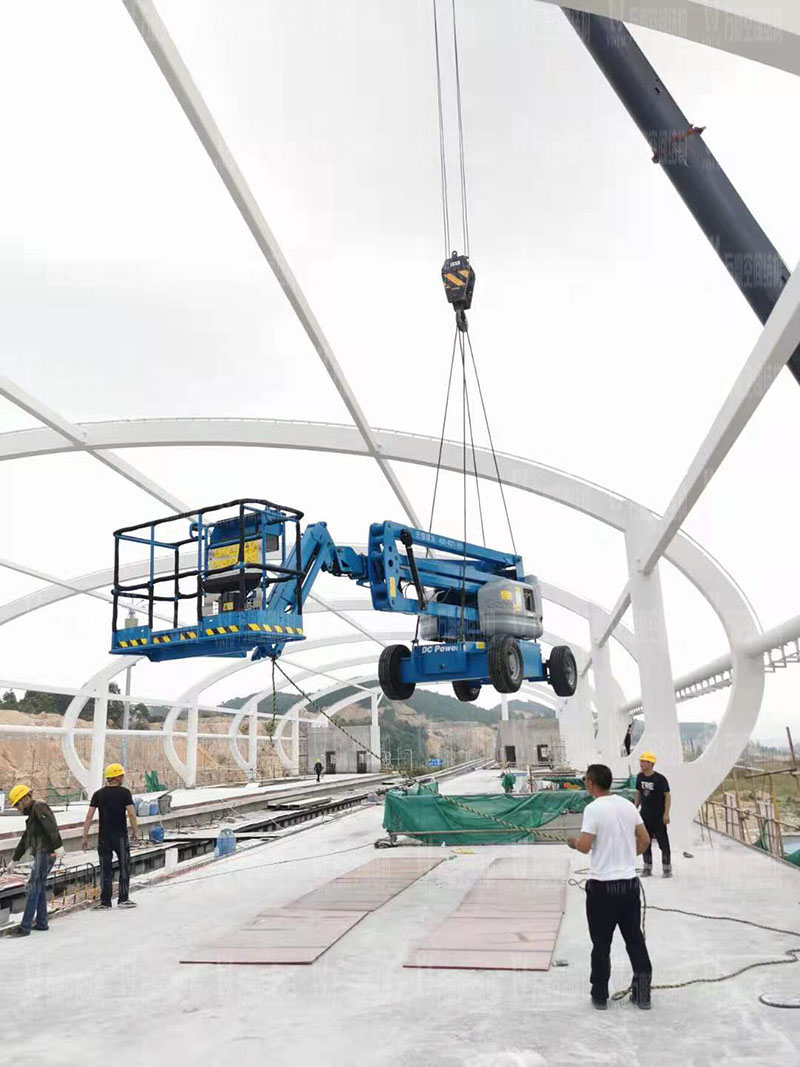 清遠(yuǎn)磁懸浮項(xiàng)目蓮湖車站鋼-膜結(jié)構(gòu)工程鋼結(jié)構(gòu)防火涂料完工 清遠(yuǎn)磁懸浮項(xiàng)目蓮湖車站鋼-膜結(jié)構(gòu)工程鋼結(jié)構(gòu)防火涂料完工