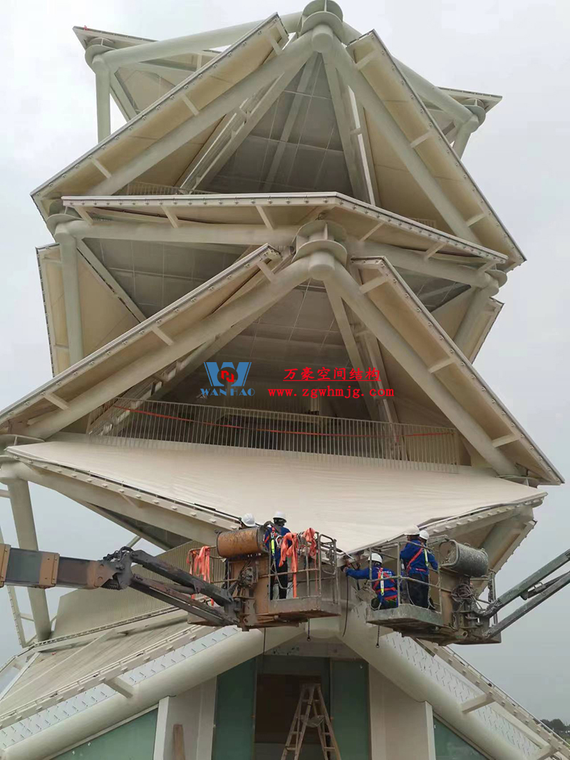 萬豪2023第8標-數智農業(yè)產業(yè)園先行啟動區(qū)塊項目設計施工總承包-瞭望塔膜結構工程