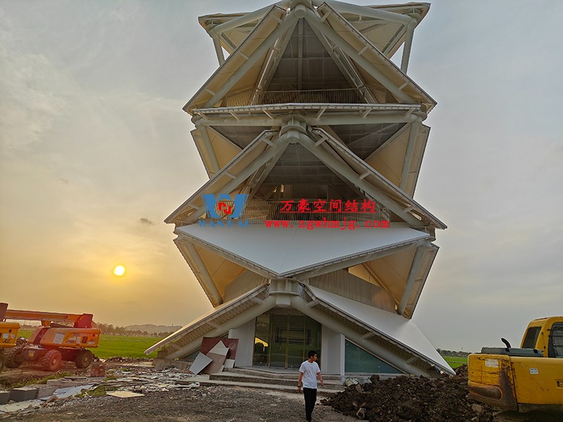 數智農業(yè)產業(yè)園先行啟動區(qū)塊項目設計施工總承包-瞭望塔膜結構工程