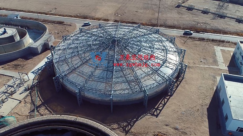 格爾木工業(yè)園ETFE膜結(jié)構(gòu)污水池加蓋工程 格爾木工業(yè)園ETFE膜結(jié)構(gòu)污水池加蓋工程