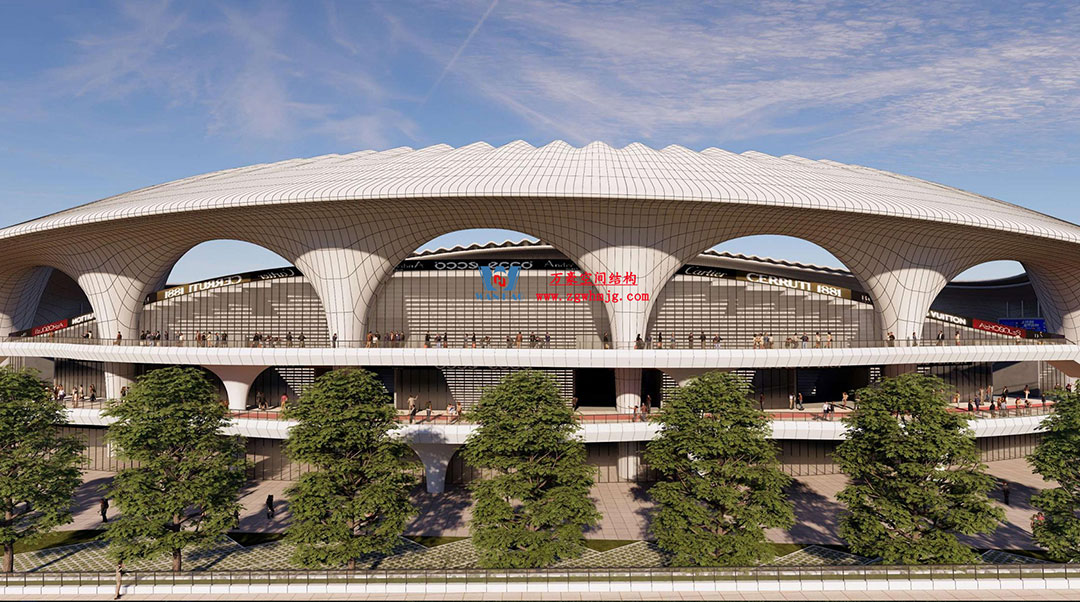 萬豪中標(biāo)-山東蓬萊PEFE膜結(jié)構(gòu)體育場