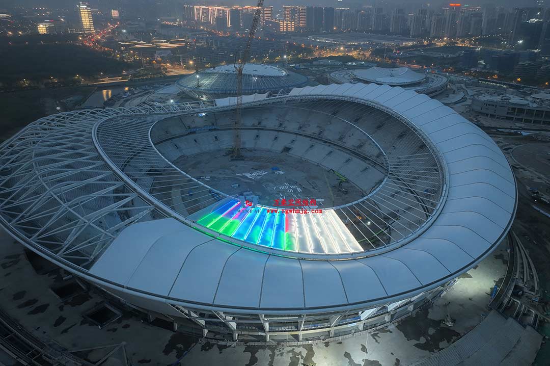 太湖之畔，華燈初上|無錫奧體中心施工加速