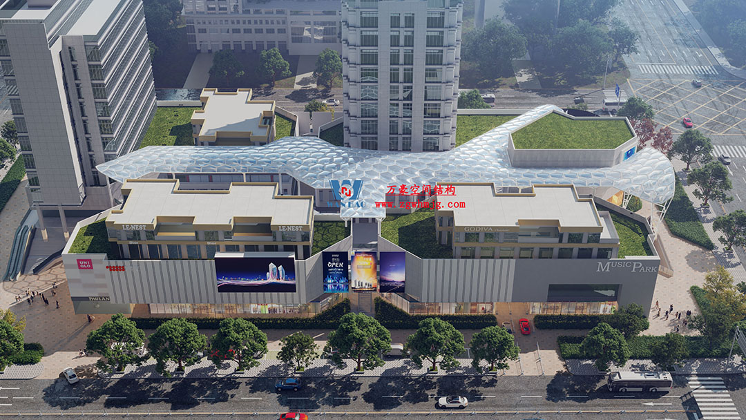 已完工，這個ETFE氣枕商業(yè)天幕閃亮登場！