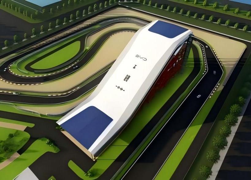 比亞迪紹興嵊州賽車場干拔沙坡觀景平臺(tái)PTFE鋼膜結(jié)構(gòu)