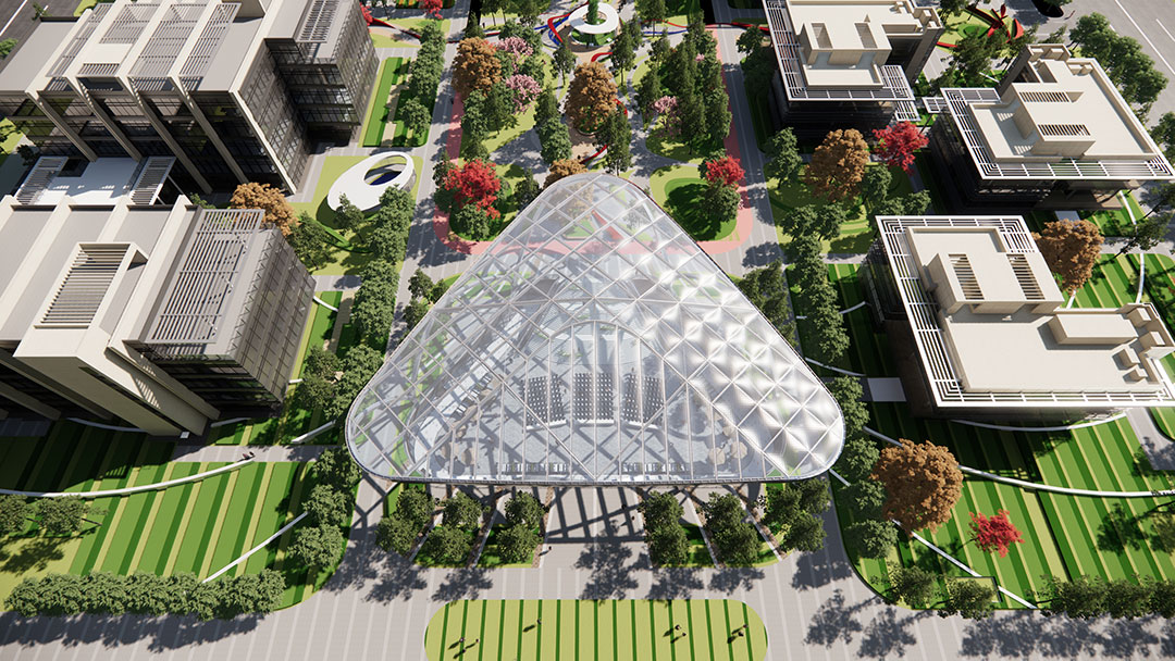 ETFE氣枕膜與雙曲面空間網(wǎng)殼結(jié)構(gòu)結(jié)合是什么樣？一起來(lái)一睹真容