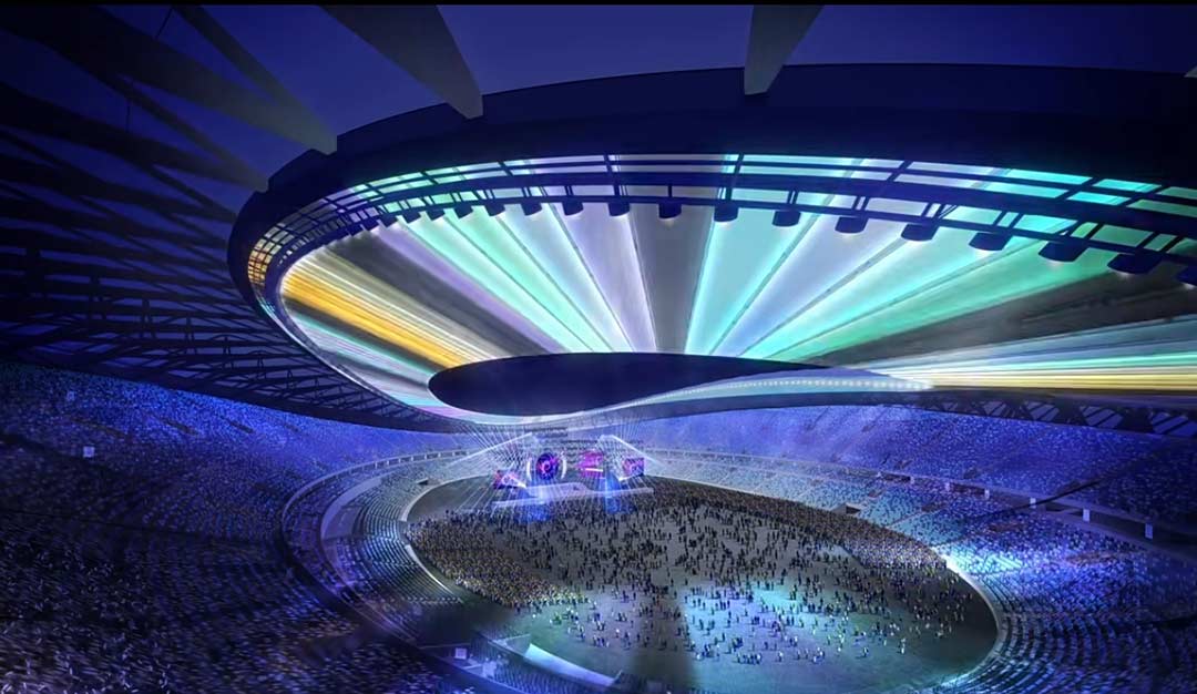 太湖之畔，華燈初上|無錫奧體中心施工加速